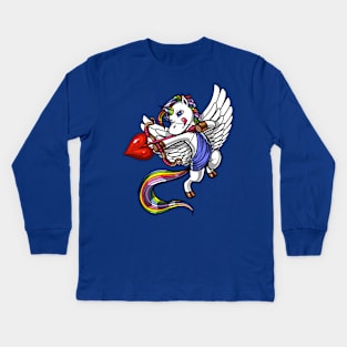 Unicorn Cupid Kids Long Sleeve T-Shirt